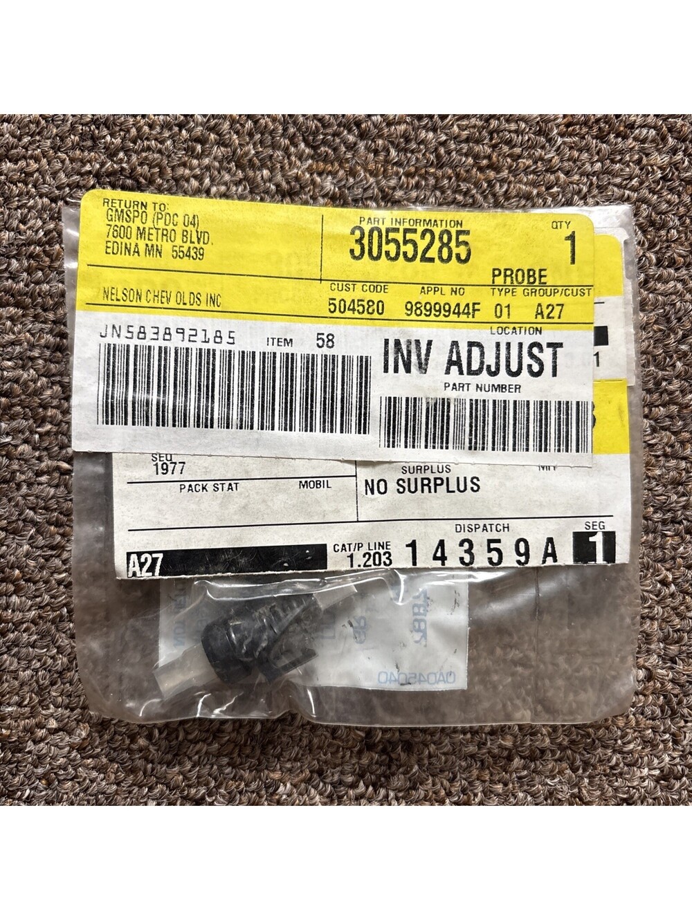 NOS 1984-86 Chevy Pontiac Firebird Camaro 5.0 V8 Coolant Level Probe GM 3055285
